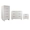Manhattan Comfort Granville White 5-Drawer Tall Dresser, 3-Drawer Standard Dresser and 2-Drawer Nightstand, Set of 3 GRAN051 - alternate 7